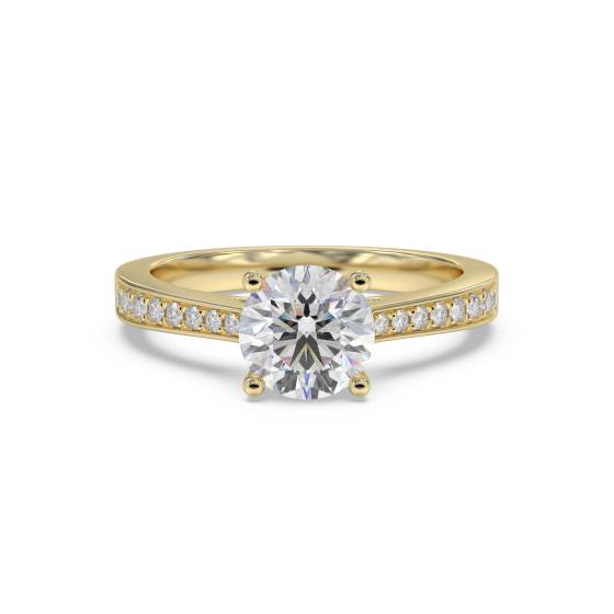 Round Diamond Shoulder Set Ring
