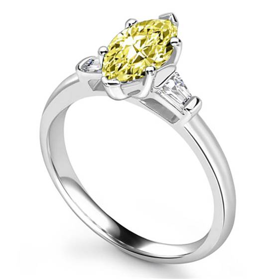 Yellow Marquise Diamond Trilogy Ring