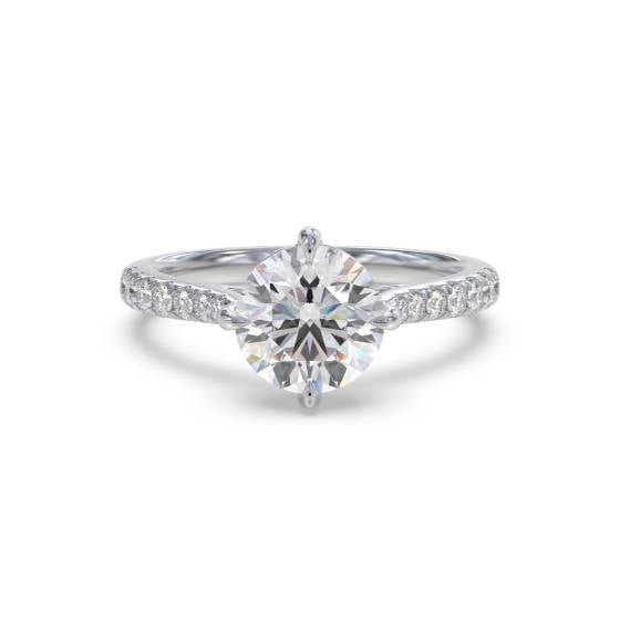 Round Diamond Shoulder Set Ring