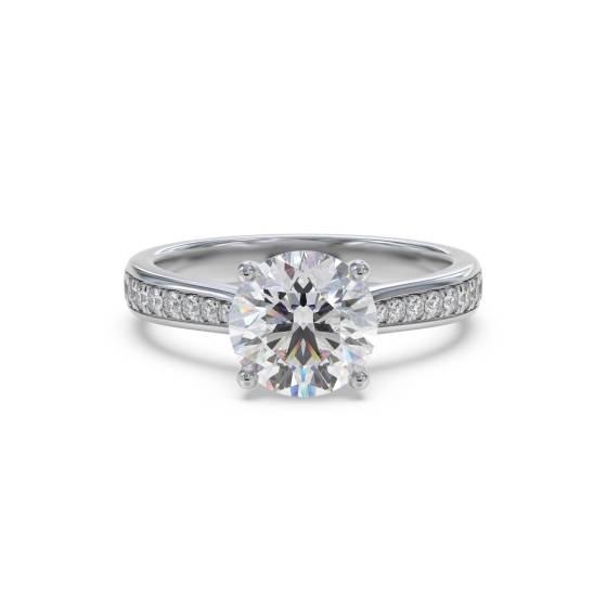 Round Diamond Shoulder Set Ring