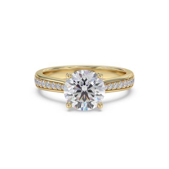 Round Diamond Shoulder Set Ring