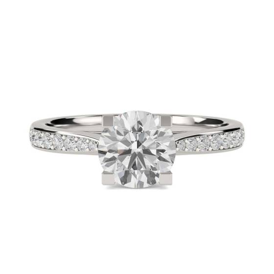 1.75ct I1/F Round Natural Diamond Shoulder Set Ring