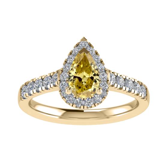 Fancy Yellow Pear Diamond Cluster Ring