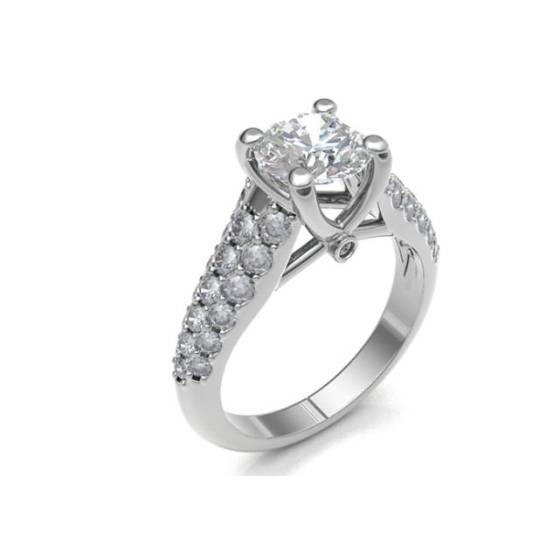 2.00ct I/F Round Natural Diamond Shoulder Set Ring