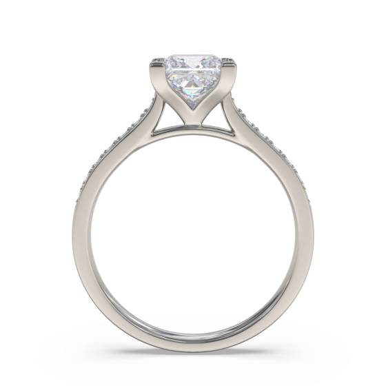 Princess Diamond Shoulder Set Ring