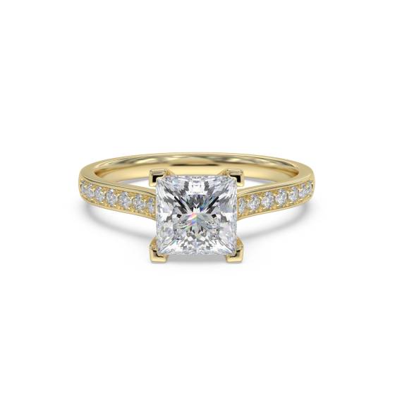 Princess Diamond Shoulder Set Ring
