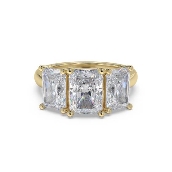 Modern Radiant Diamond Trilogy Ring