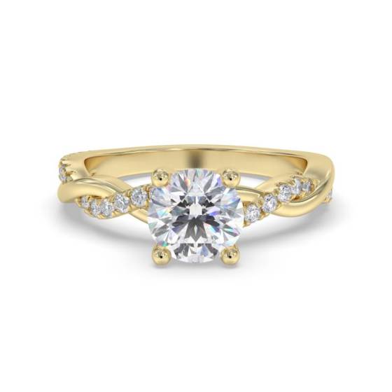 GIA Certified 0.85ct VVS1/F Infinity Twist Round Diamond Engagement Ring