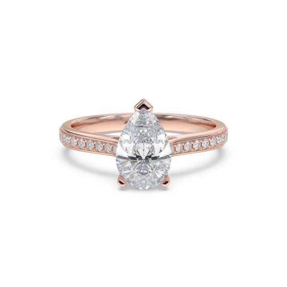 Pear Diamond Shoulder Set Ring