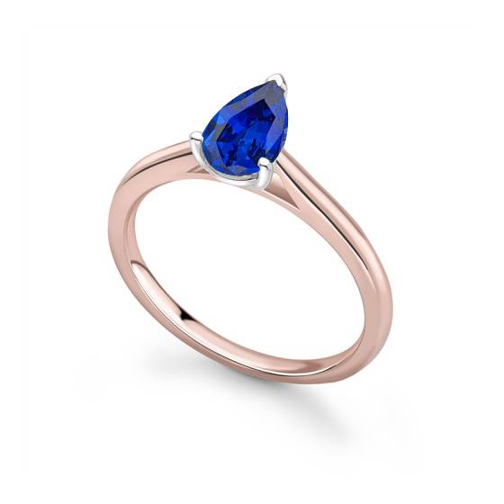 Classic Pear Blue Sapphire Solitaire Ring