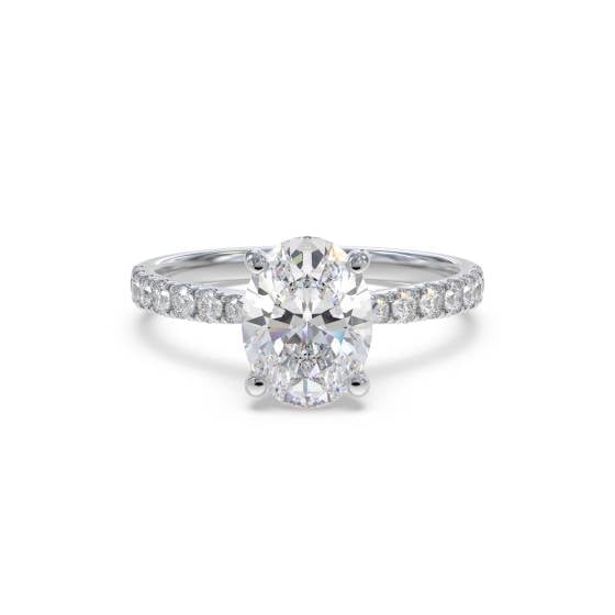 Oval Diamond Shoulder Set Ring