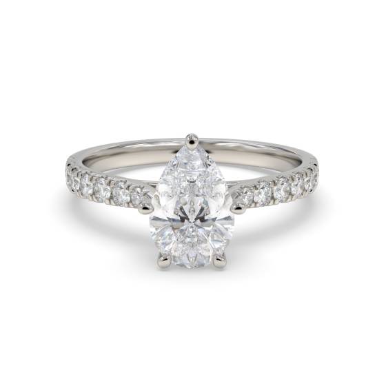 Pear Diamond Shoulder Set Ring