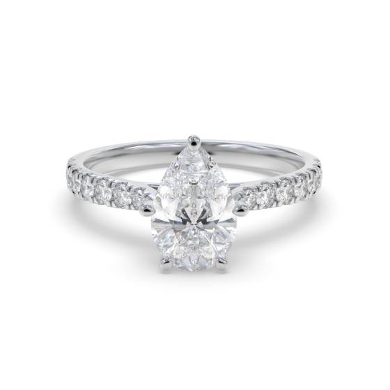 Pear Diamond Shoulder Set Ring