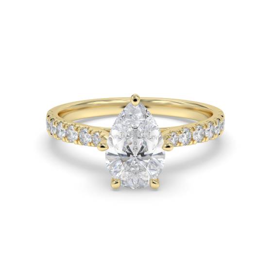 Pear Diamond Shoulder Set Ring