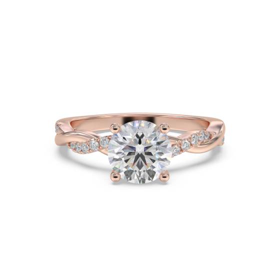 Infinity Round Shoulder Set Diamond Engagement Ring