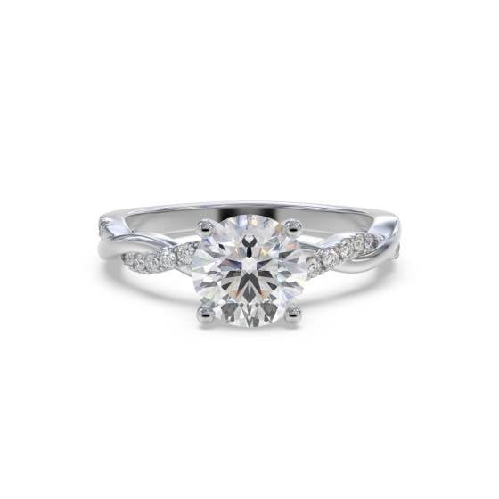Infinity Round Shoulder Set Diamond Engagement Ring