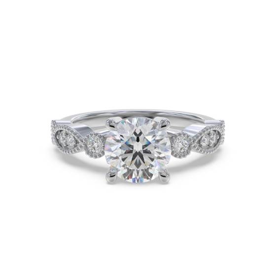 Round Diamond Shoulder Set Ring