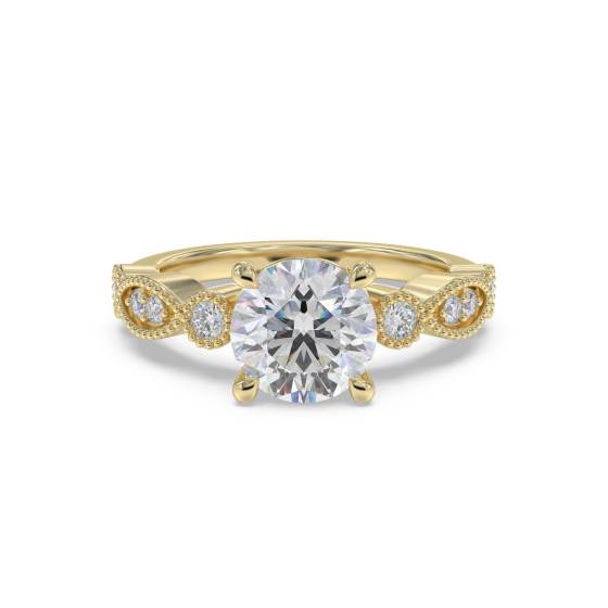 Round Diamond Shoulder Set Ring