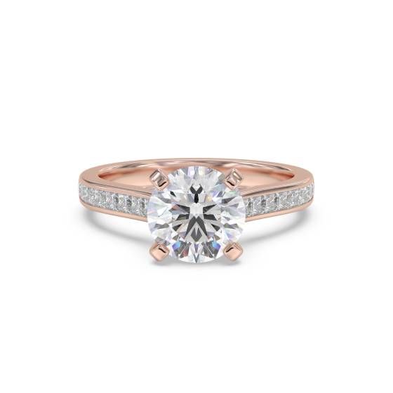 Round Diamond Shoulder Set Ring
