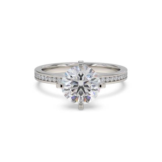 Round Diamond Shoulder Set Ring