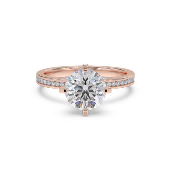 Round Diamond Shoulder Set Ring