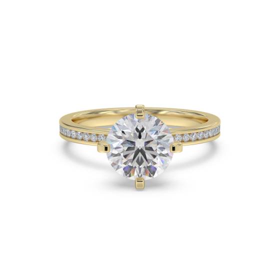 Round Diamond Shoulder Set Ring