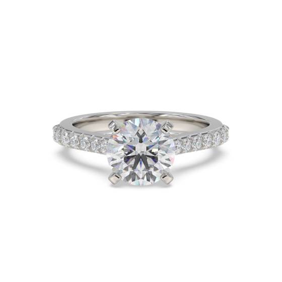 Round Diamond Shoulder Set Ring