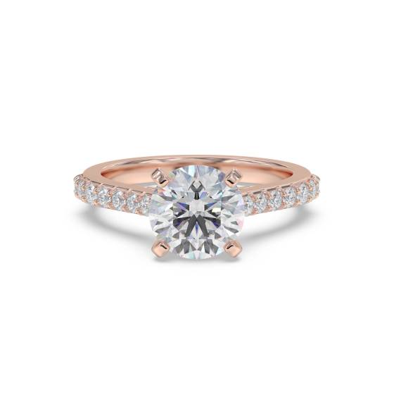Round Diamond Shoulder Set Ring
