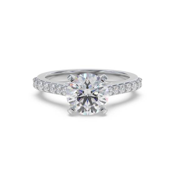 Round Diamond Shoulder Set Ring