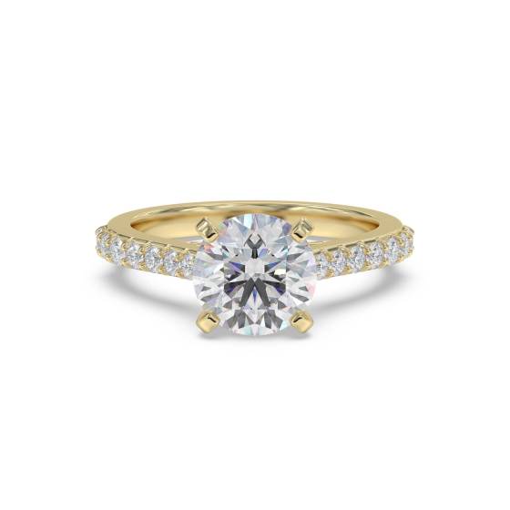 Round Diamond Shoulder Set Ring