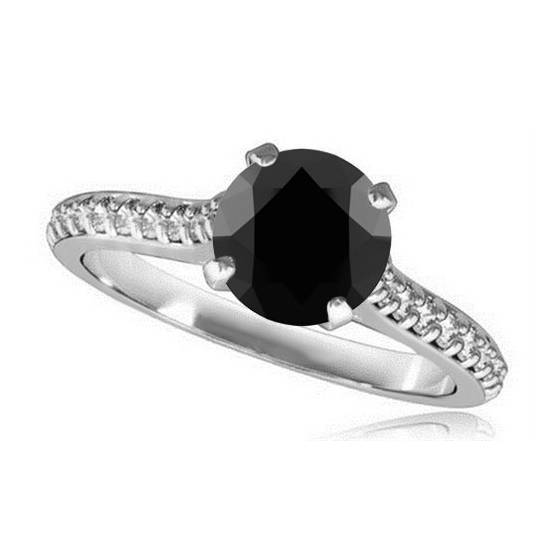 Black Diamond Shoulder Set Ring