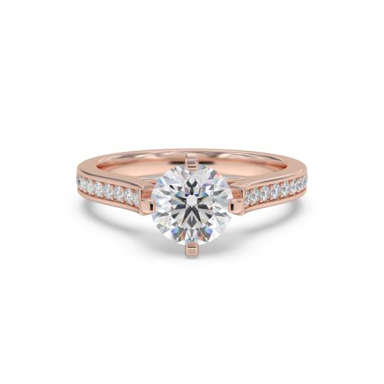 Round Diamond Shoulder Set Ring