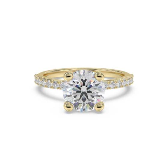 Round Diamond Shoulder Set Ring