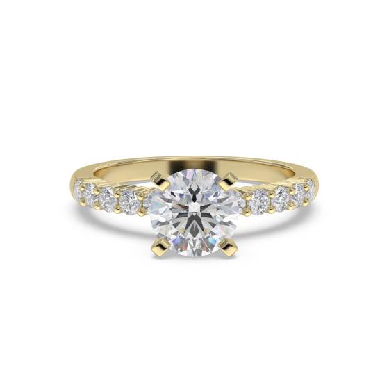 Round Diamond Shoulder Set Ring