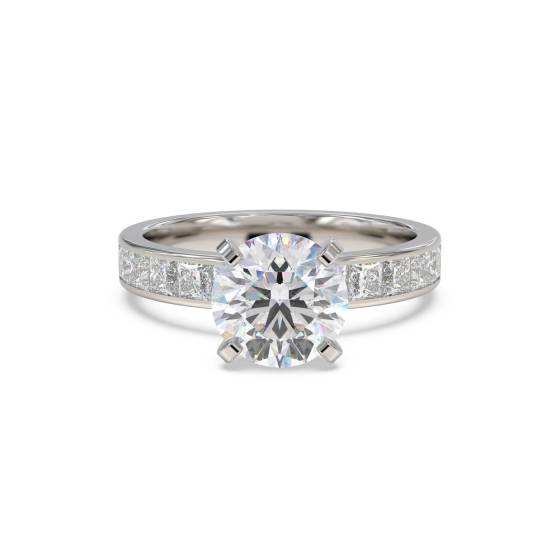 Round Diamond Shoulder Set Ring