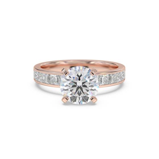 Round Diamond Shoulder Set Ring