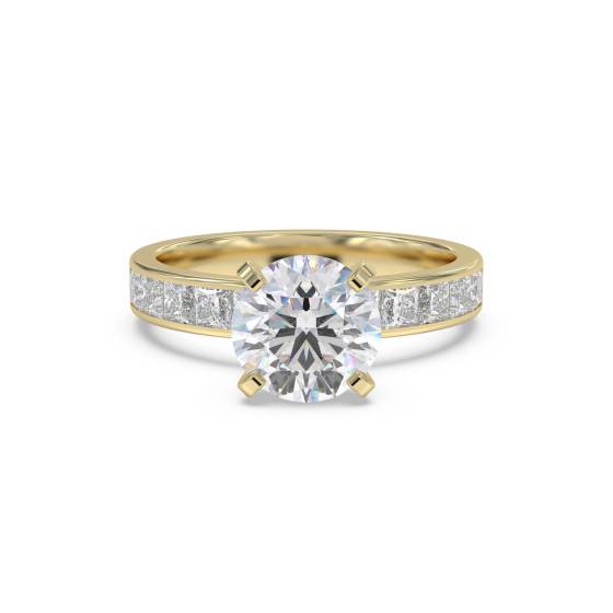 Round Diamond Shoulder Set Ring