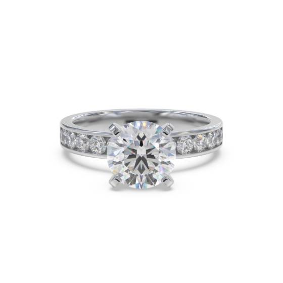 Round Diamond Shoulder Set Ring