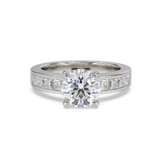 Round Diamond Shoulder Set Ring