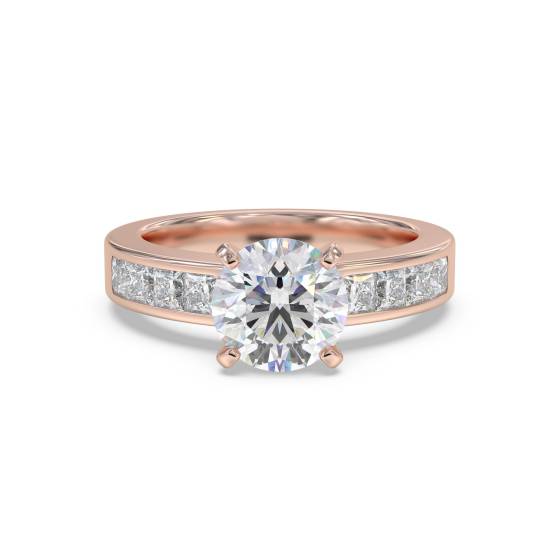 Round Diamond Shoulder Set Ring