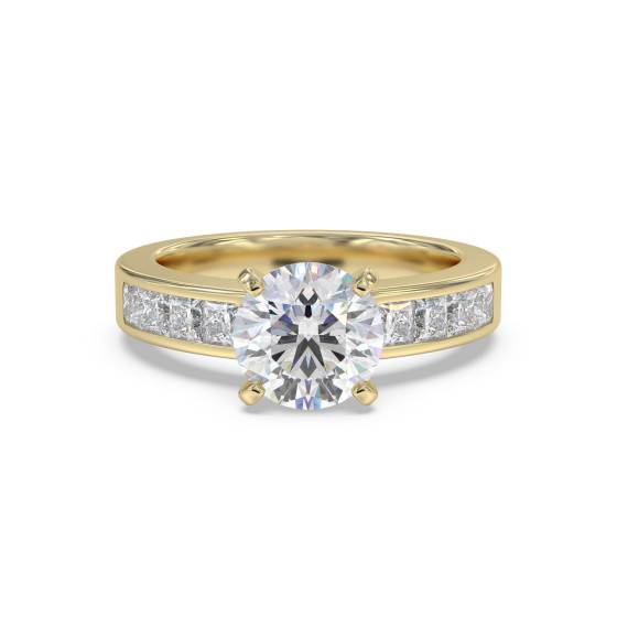 Round Diamond Shoulder Set Ring