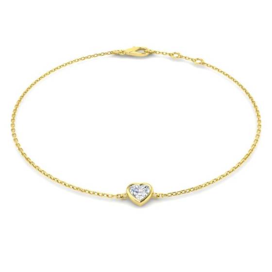 Heart Cut Diamond Bezel Set Bracelet