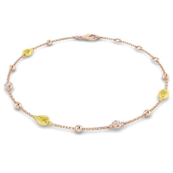 Pear Cut Yellow Diamond Bracelet