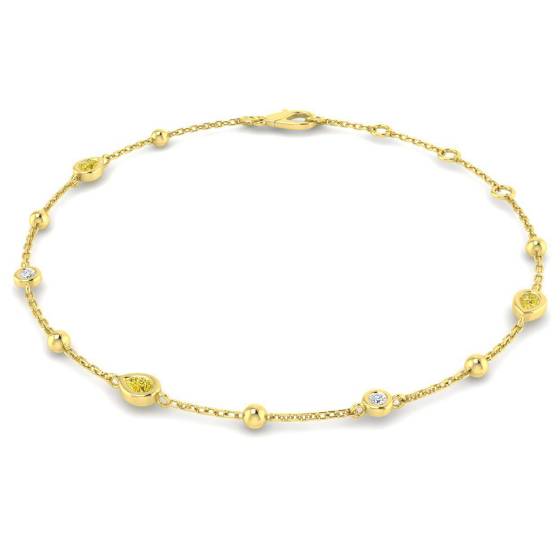 Pear Cut Yellow Diamond Bracelet