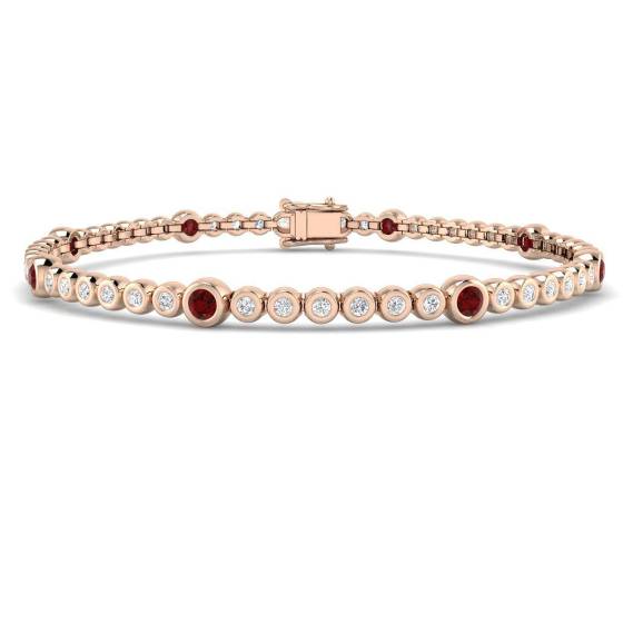 Round Cut Ruby Gemstone Bracelet