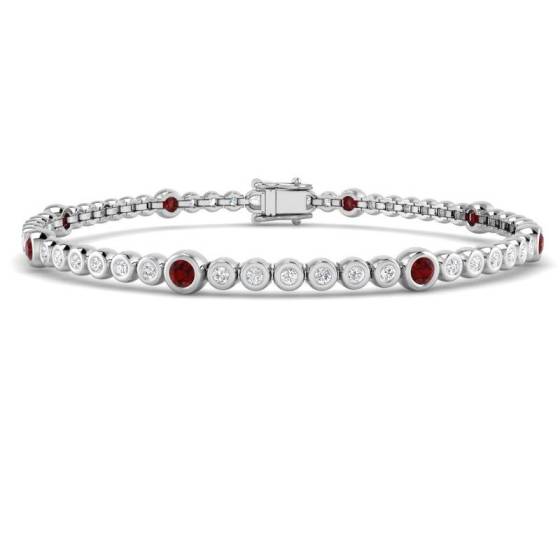 Round Cut Ruby Gemstone Bracelet