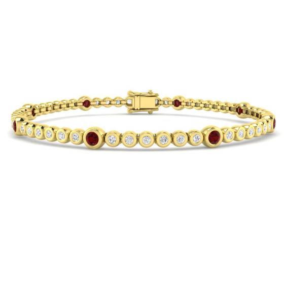 Round Cut Ruby Gemstone Bracelet