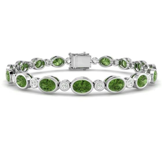 Oval Cut Peridot Gemstone Bracelet