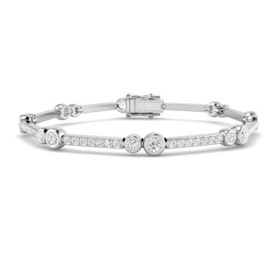 Round Cut Diamond Bangle