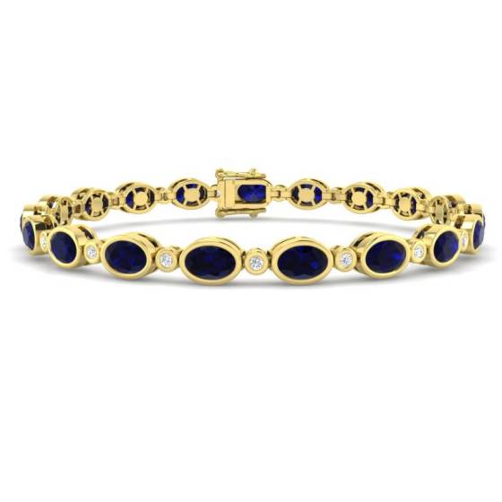 Oval Cut Blue Sapphire Gemstone Bracelet